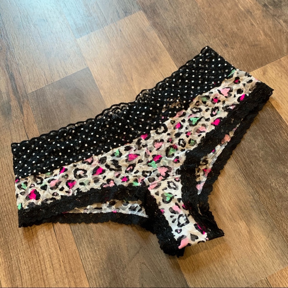 Victoria’s Secret vintage neon animal print polka dot the Lacie panty
